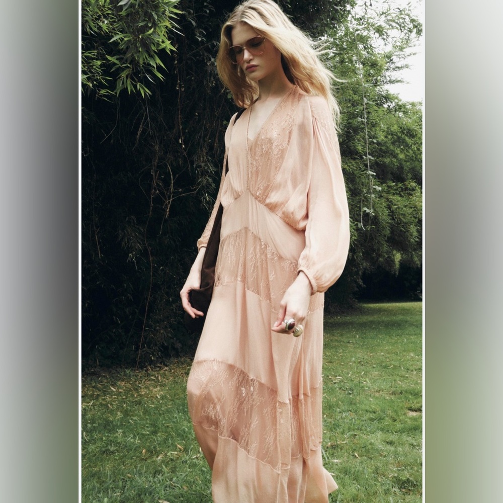 Zara Elegant Pink Lace Dress NWOT - Picture 10 of 10